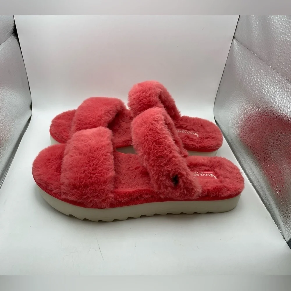 Koolaburra by UGG faux fur double strap sandals size 9